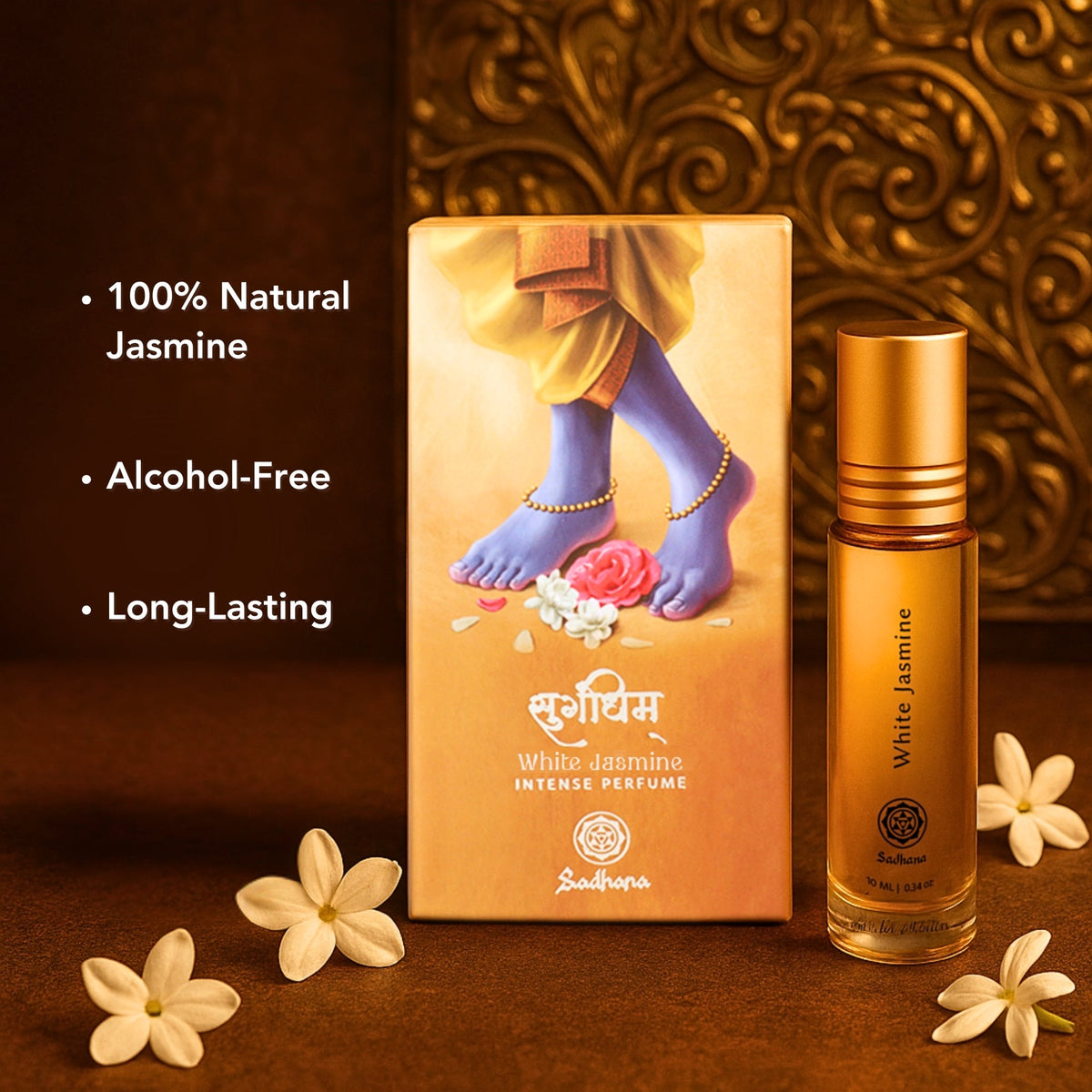 Sugandhim White Jasmine Premium Attar (Perfume) for Puja